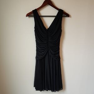 ✨️Vintage Tadashi Black Ruched Mini Dress